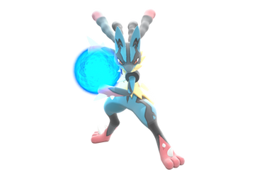 Mega Lucario Using Aura Sphere