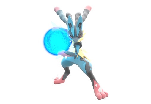 Mega Lucario Using Aura Sphere