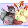 (Commission) Sexy Zorua and Fennekin