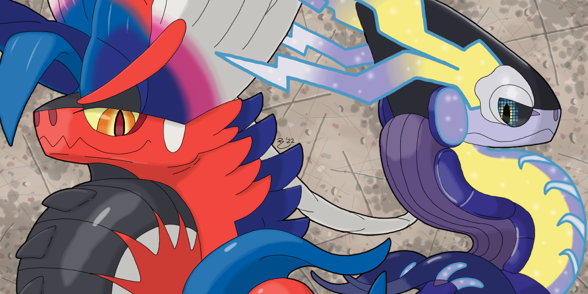 I made this fanart Miraidon vs Koraidon : r/pokemon