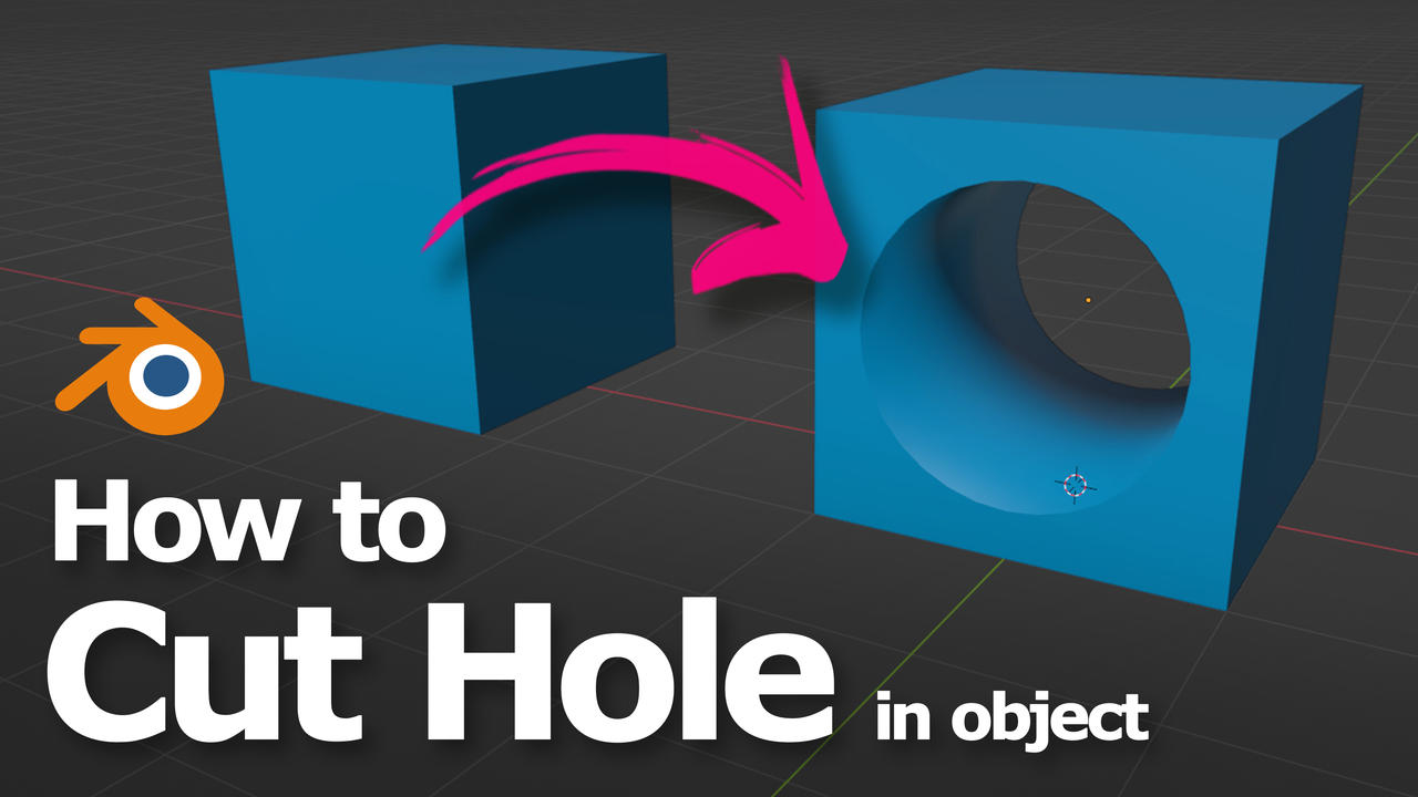 How to make a hole in object in Blender YT