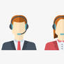 Male and female Customer Support Icon (PSD)