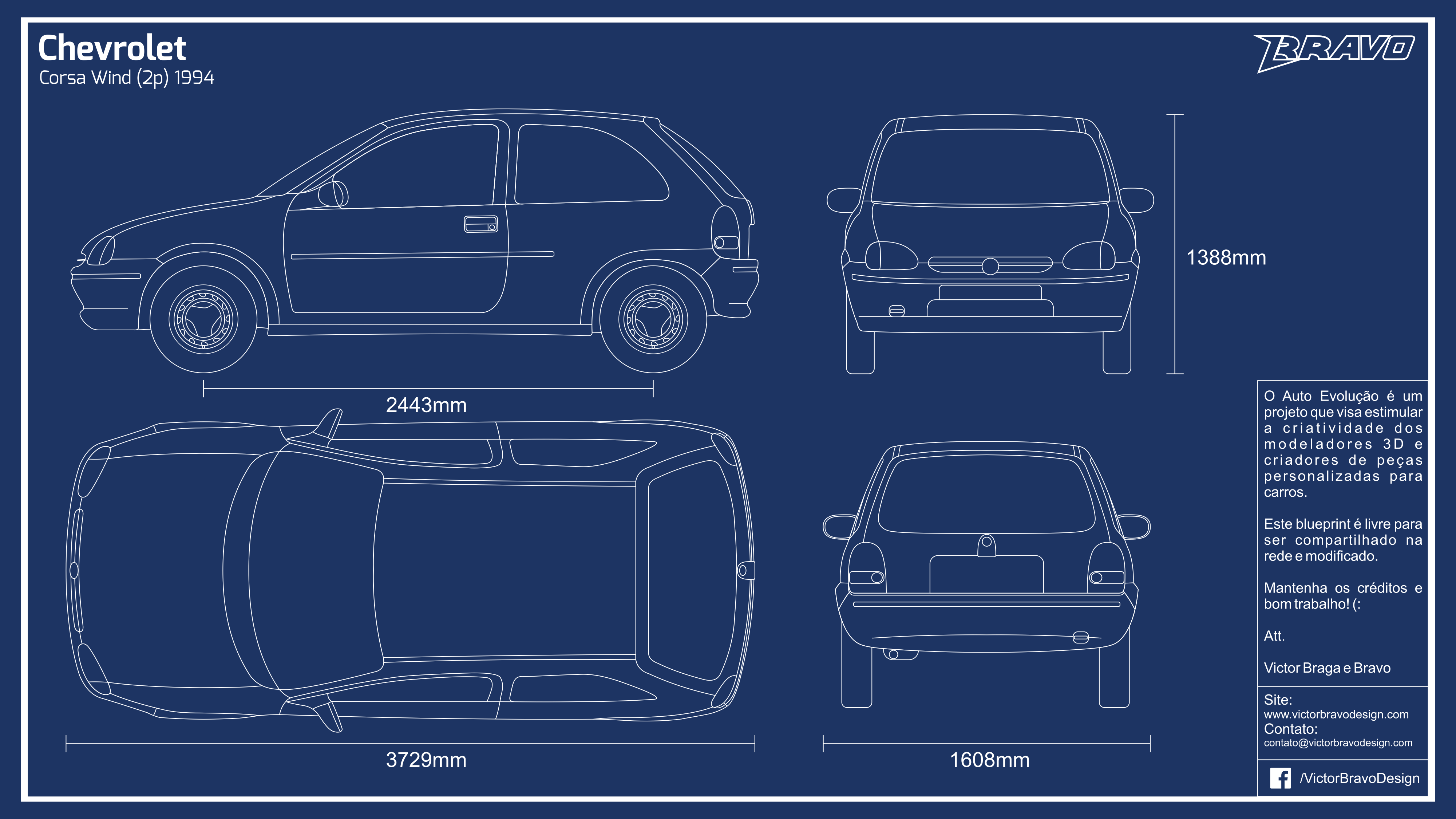 Blueprint Chevrolet Corsa Wind (2p) 1994 by VictorBravoDesign on DeviantArt