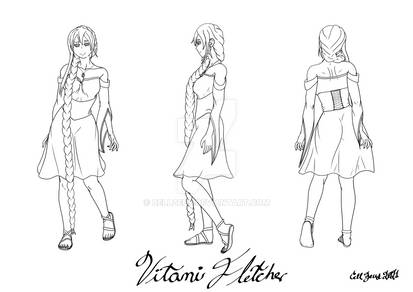 Original Character design lineart: Vitani Fletcher