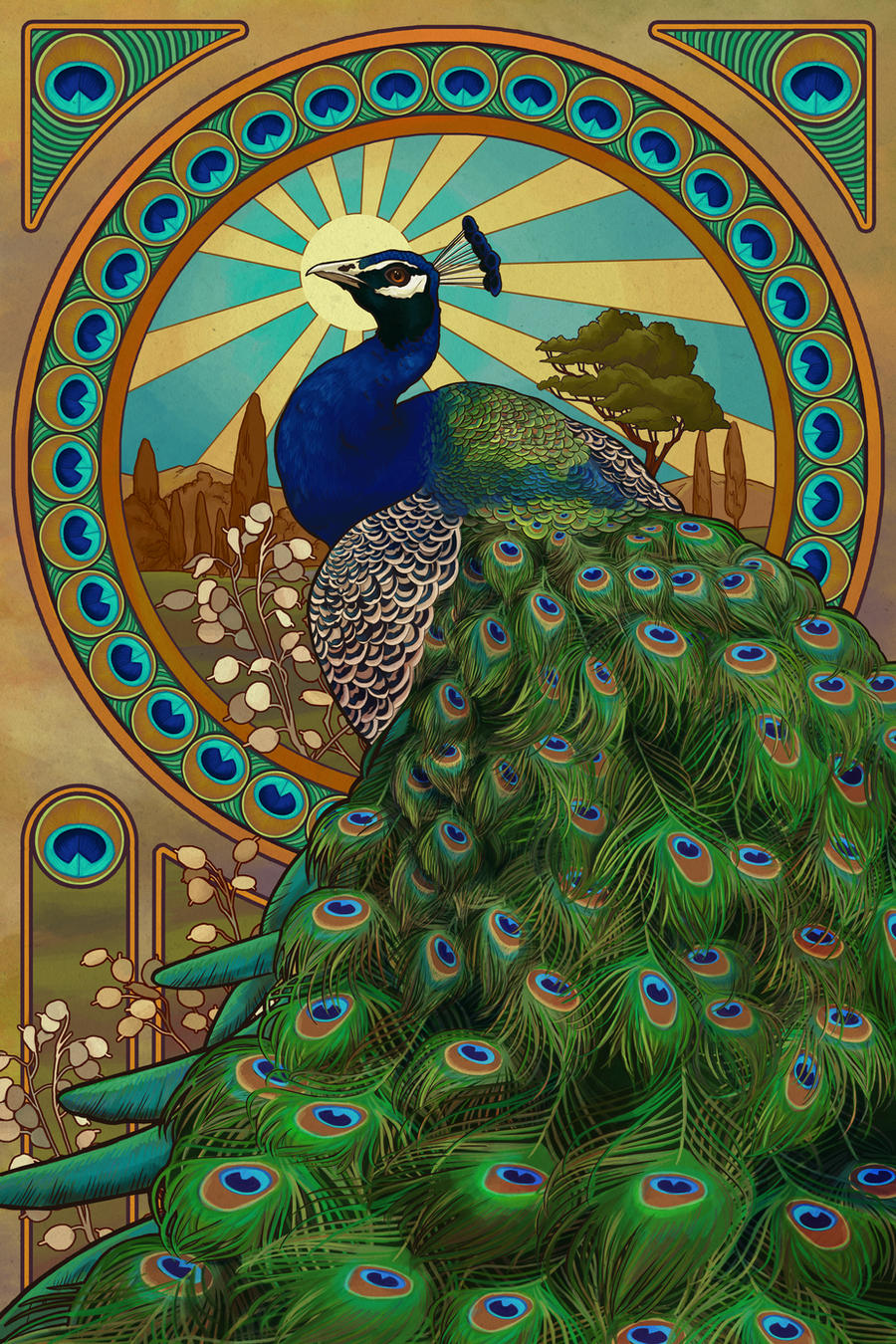 Art Nouveau Peacock