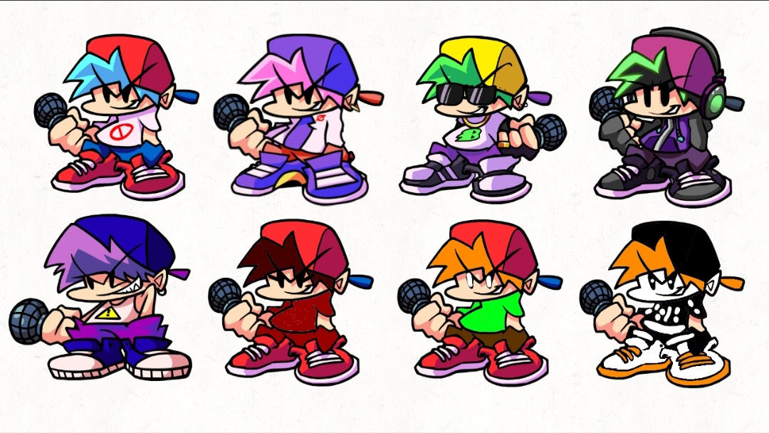 All Bf Types Boyfriend Alternate Color Pallets by TankMouse2006 on DeviantArt