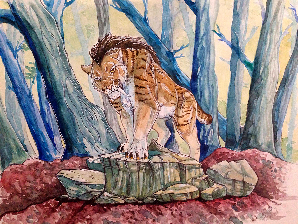 Boss of the forest - watercolor