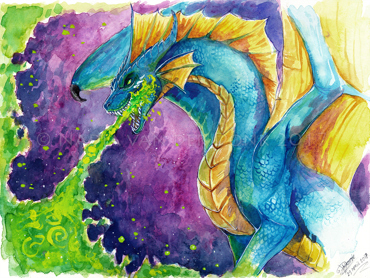 Watercolor - Becaria the Dragon