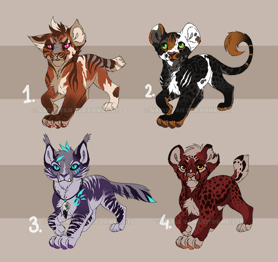 Feline cub designs 3 - CLOSED! by RedbuzzarddArt on DeviantArt