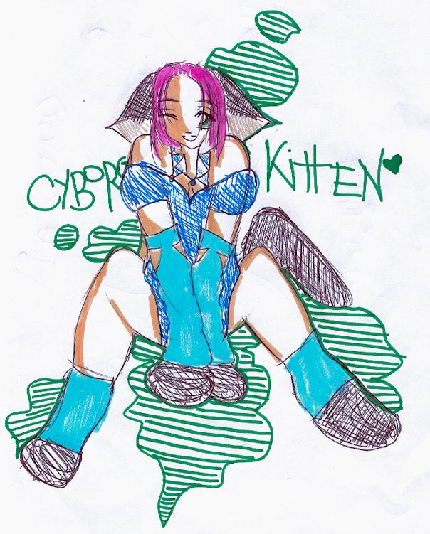 2005: cyborg kitty with violet hair