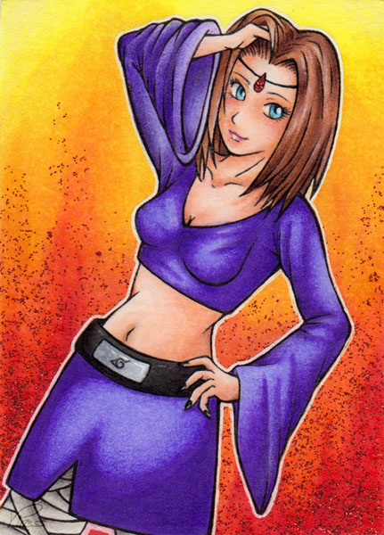 ACEO 16: red-hot Kunoichi