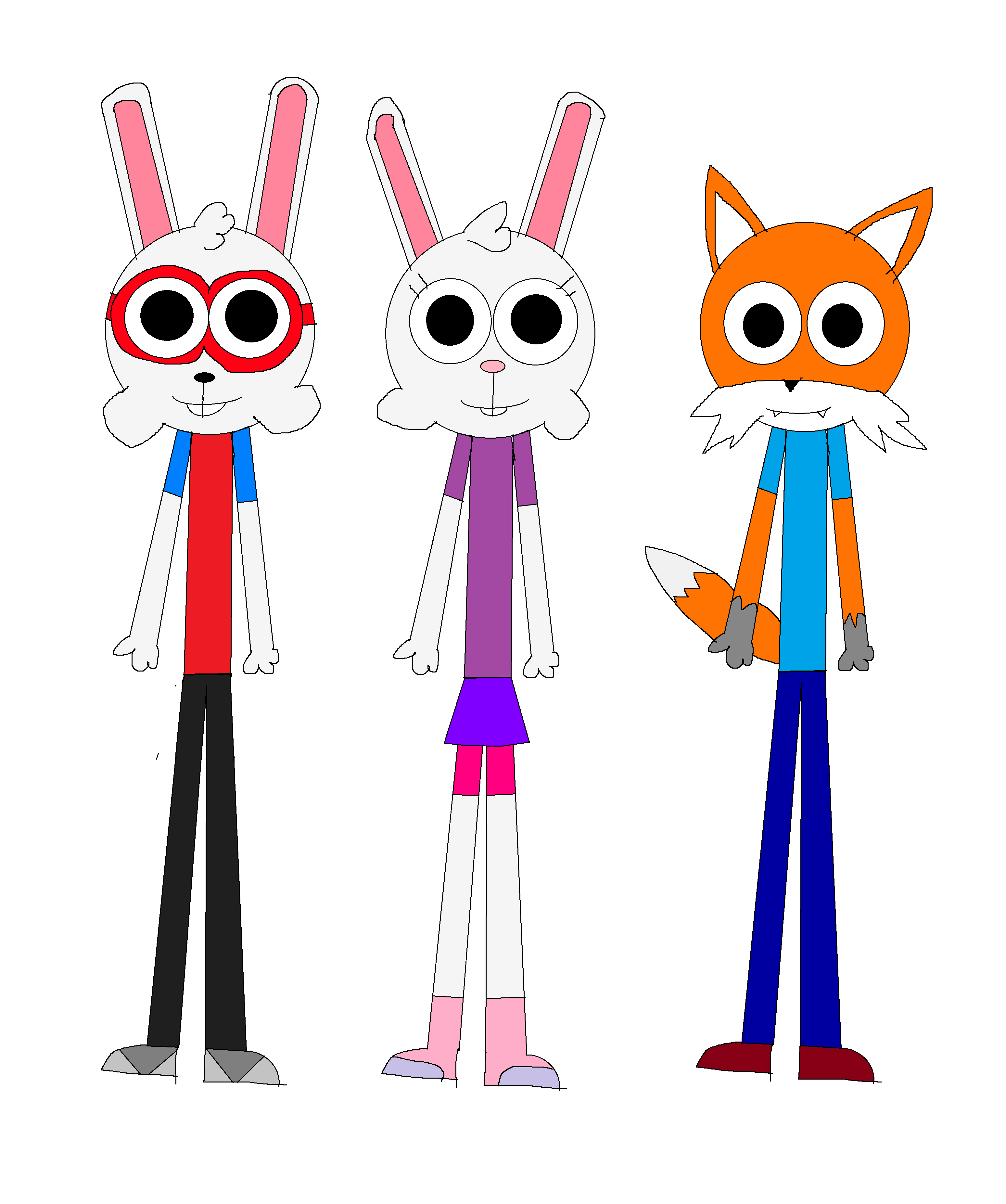 Ax Rabbit Deviantart 2 rabbits and a Fox wearing clothes by alexander1301 on DeviantArt