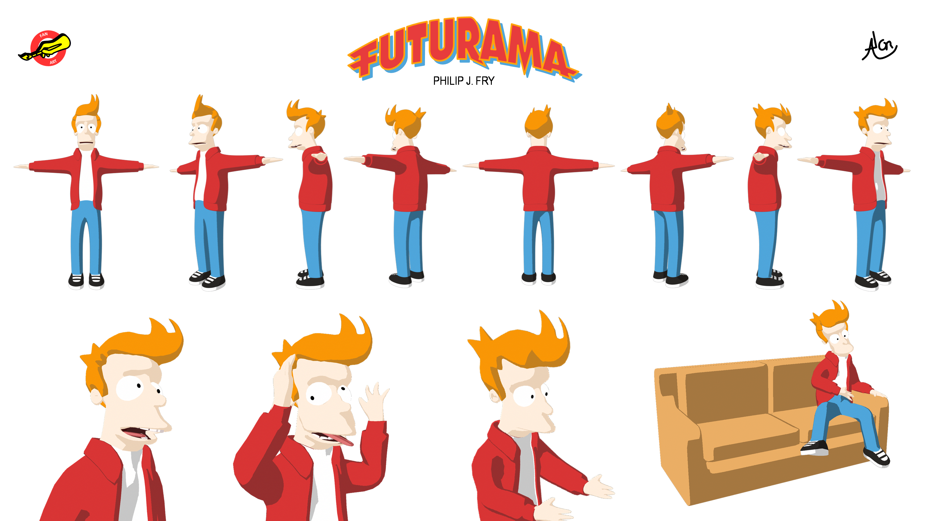 Phillip J Fry 3D Layout by Alanquest on DeviantArt