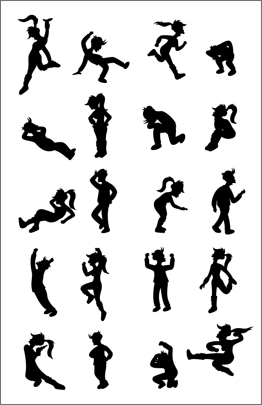 20 Fry and Leela Silhouettes