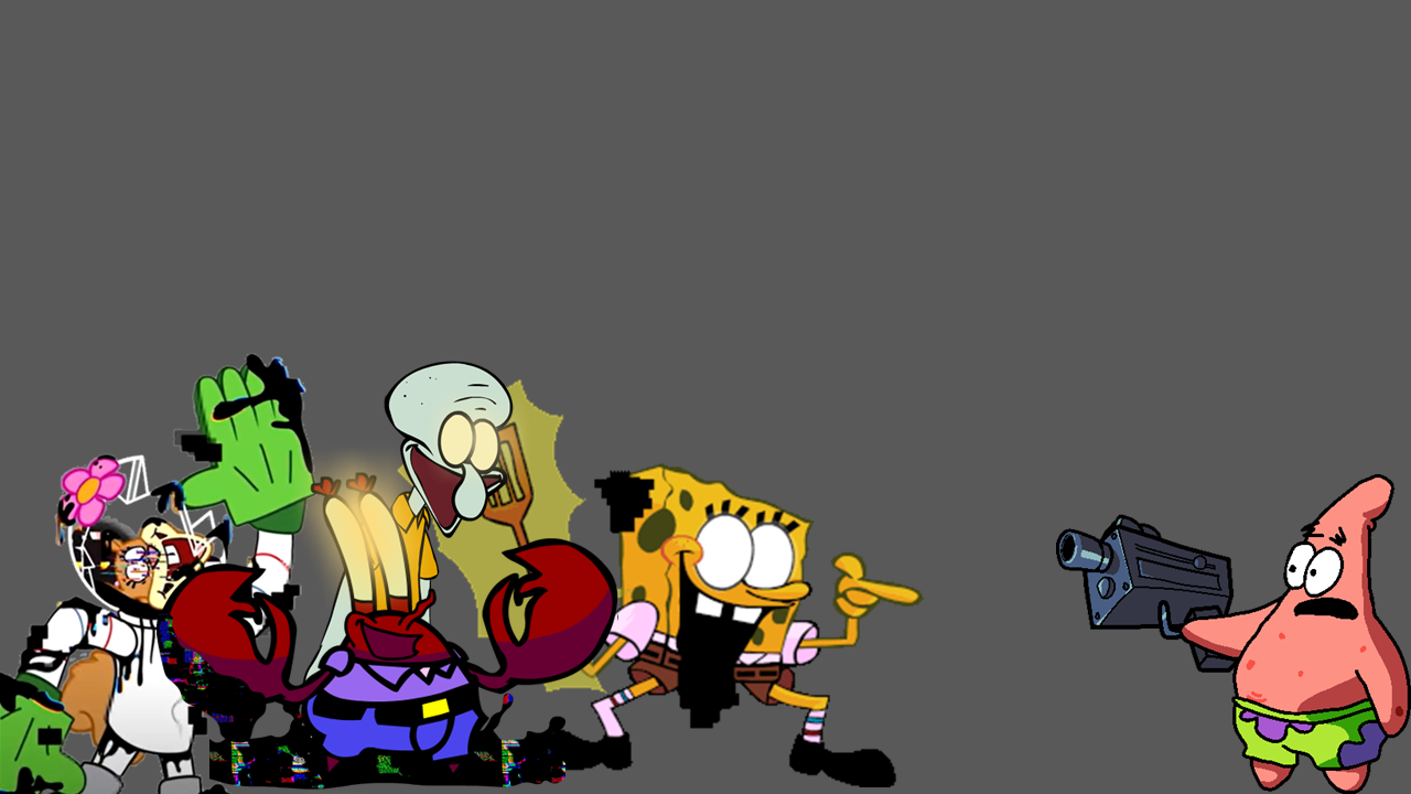 Corrupted Spongebob, Squidward, Mr Krabs and Sandy by sgd1329 on DeviantArt
