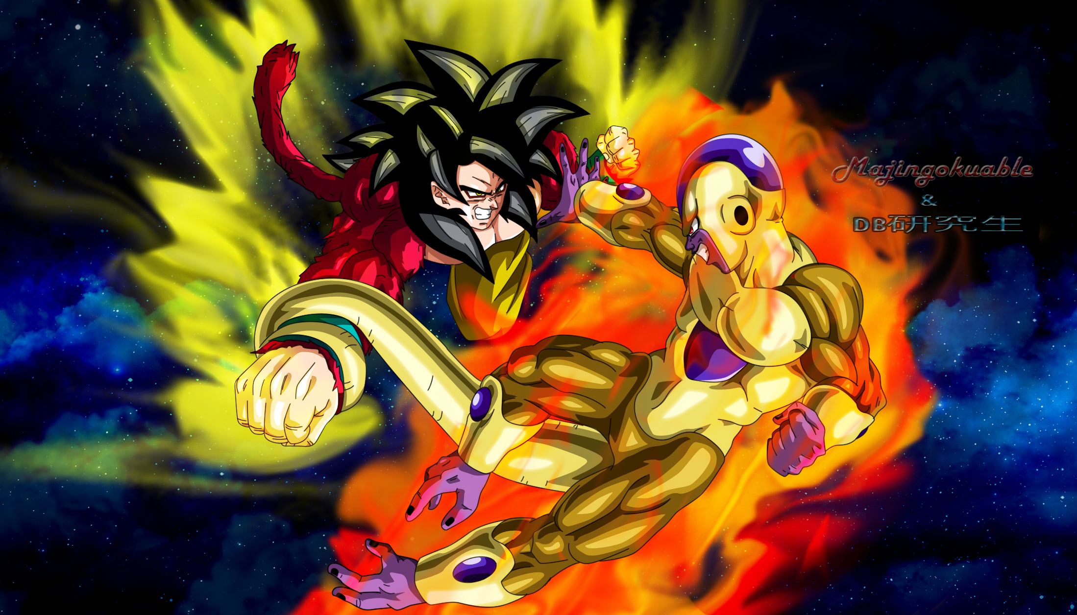 Goku And Vegeta vs Golden Freezer DBS sticknodes by Boltanim on