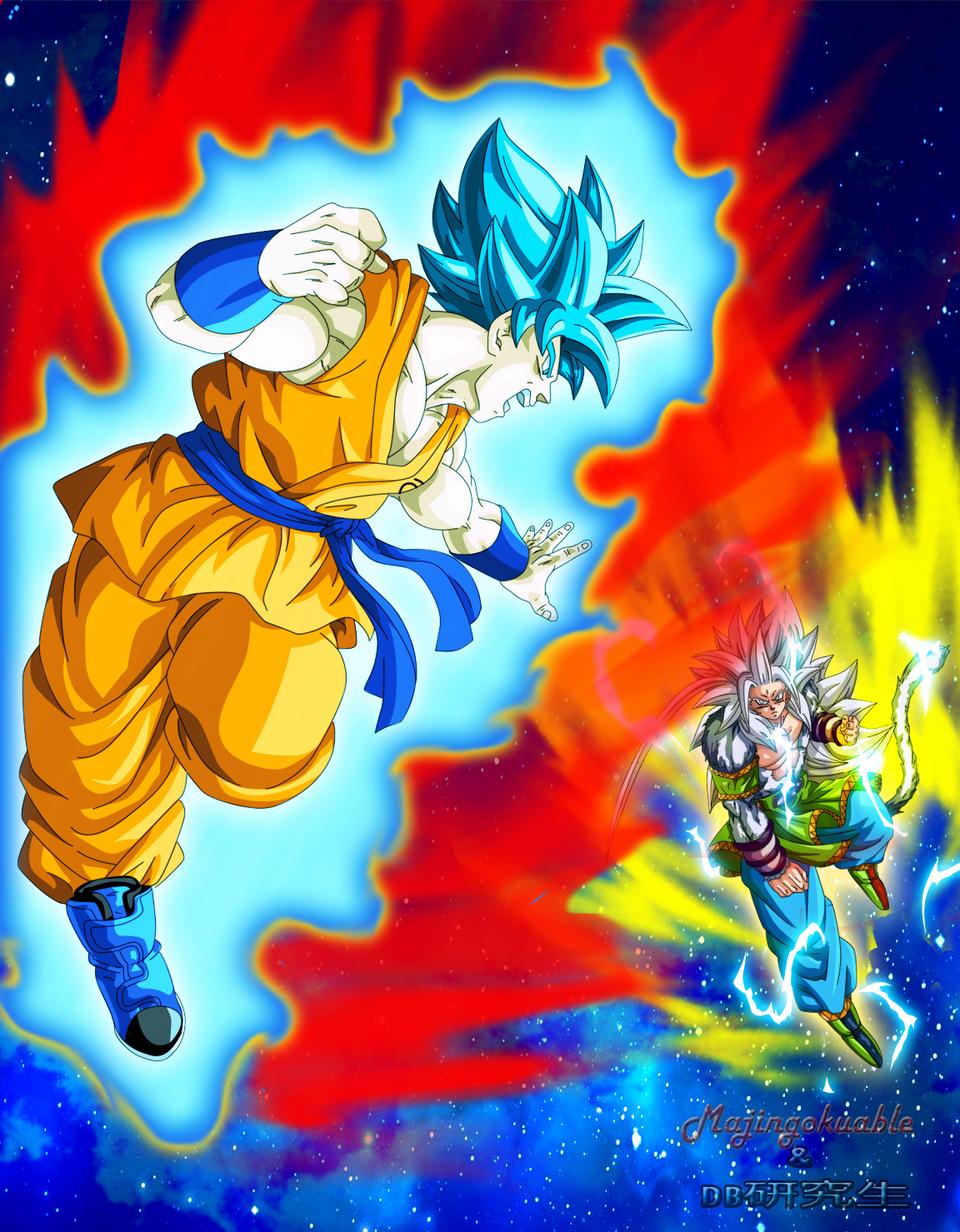 SSGSS vs SSJ5 by Majingokuable on DeviantArt