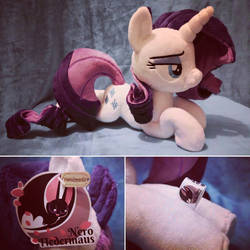 Laying down Rarity custom plush