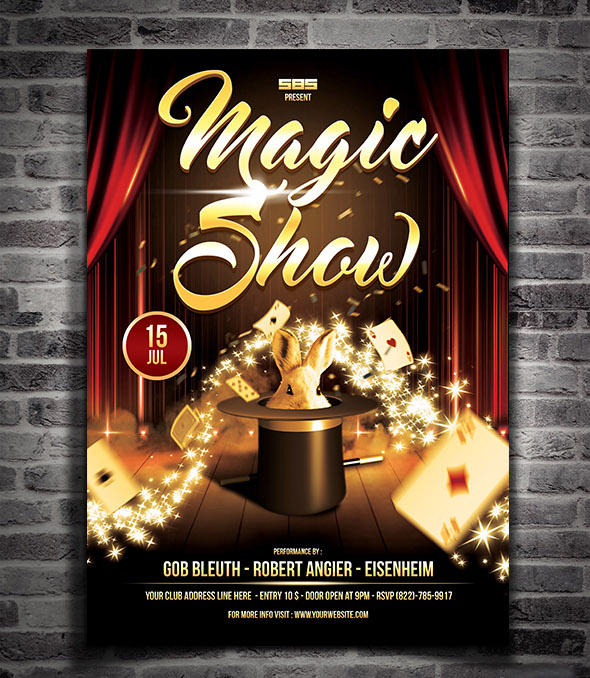 Magic Show PSD Flyer Template #31063 - Styleflyers