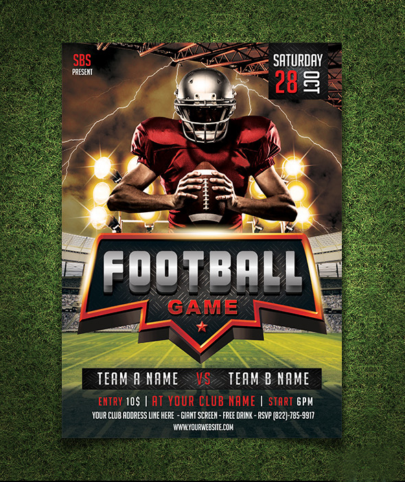 Football Game Flyer/Poster Template by yudhasbs on DeviantArt