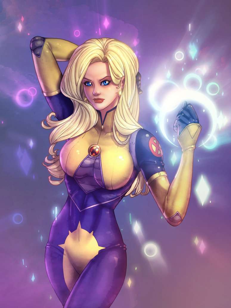 Dazzler-in-yellow-and-violet-suit-photo-u1