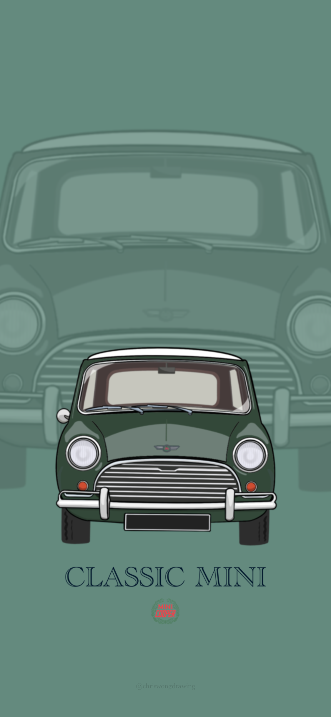 Classic Mini Iphone Wallpaper Green By Cwdrawing On Deviantart