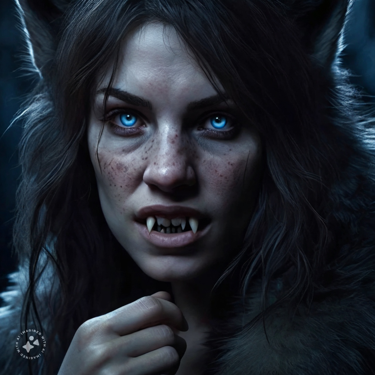 Werewolf woman wearing a wolf pelt by Shefelin on DeviantArt