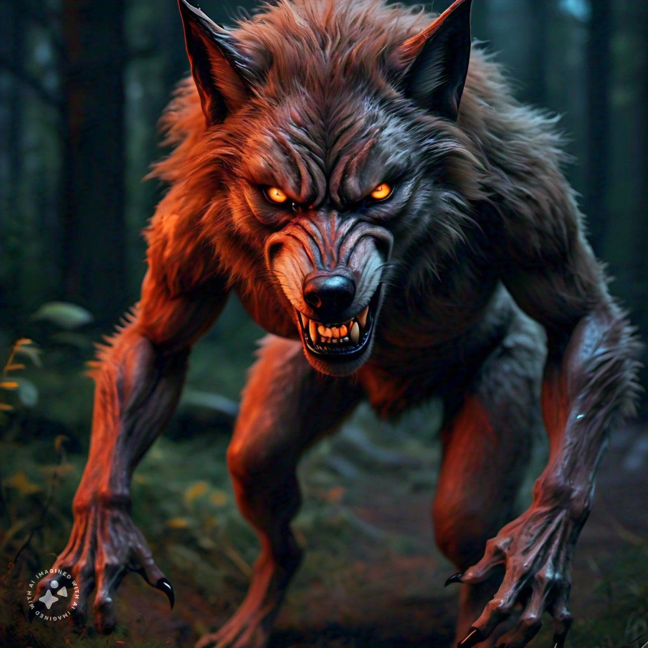 Female werewolf with red fur by Shefelin on DeviantArt