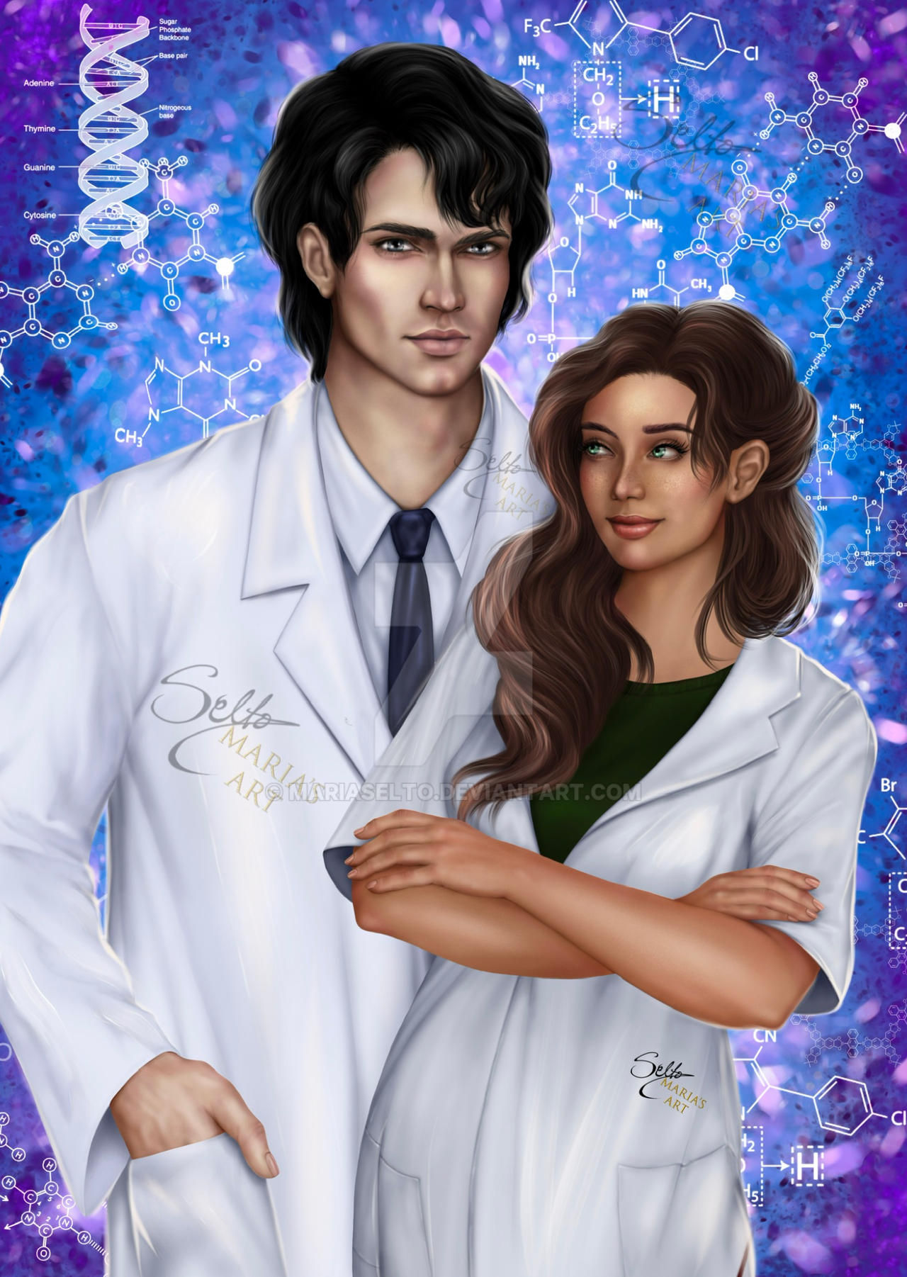 The Love Hypothesis - Olive and Adam commission by MariaSelto on DeviantArt