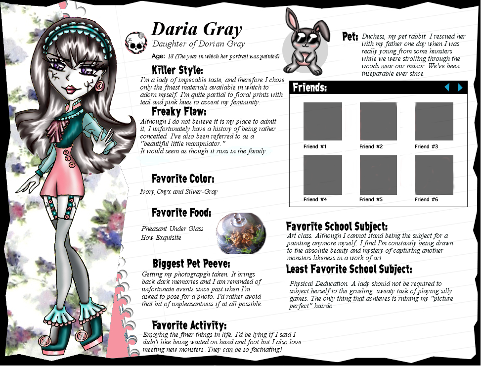 Monster High OC : Daria Gray Bio