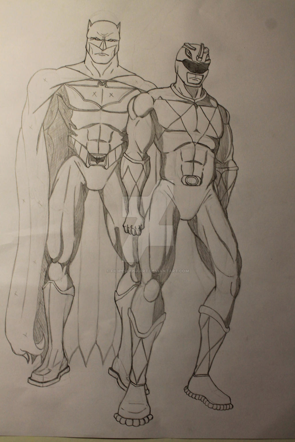 Batman and Power Ranger Commission by FilipeSousaArt on DeviantArt