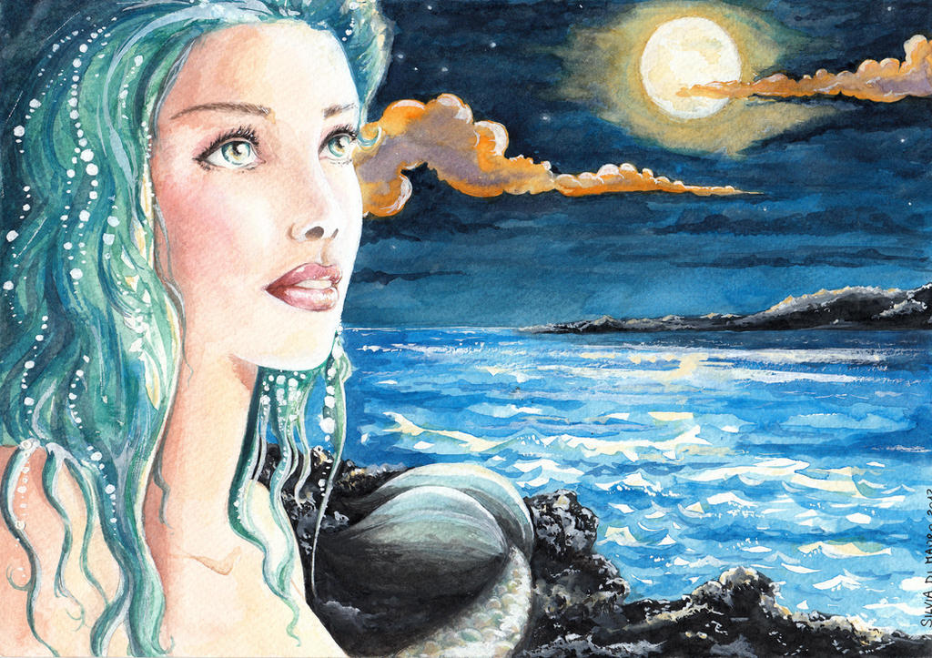 Mermaid under the moon
