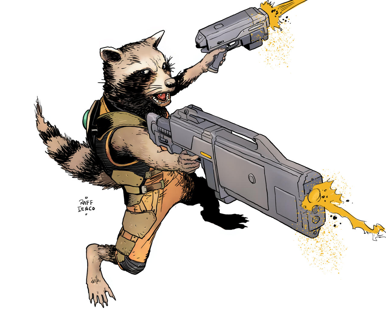 Rocket Raccoon sketch1 by Raffaele-Ienco on DeviantArt