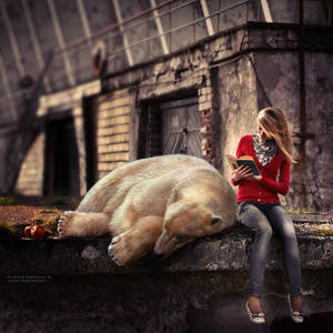 She Reads Books To The Bear