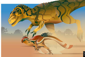 Piatnitzkysaurus chasing Manidens