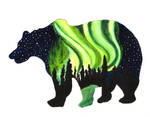Bear Aurora Silhouette by Yve4882