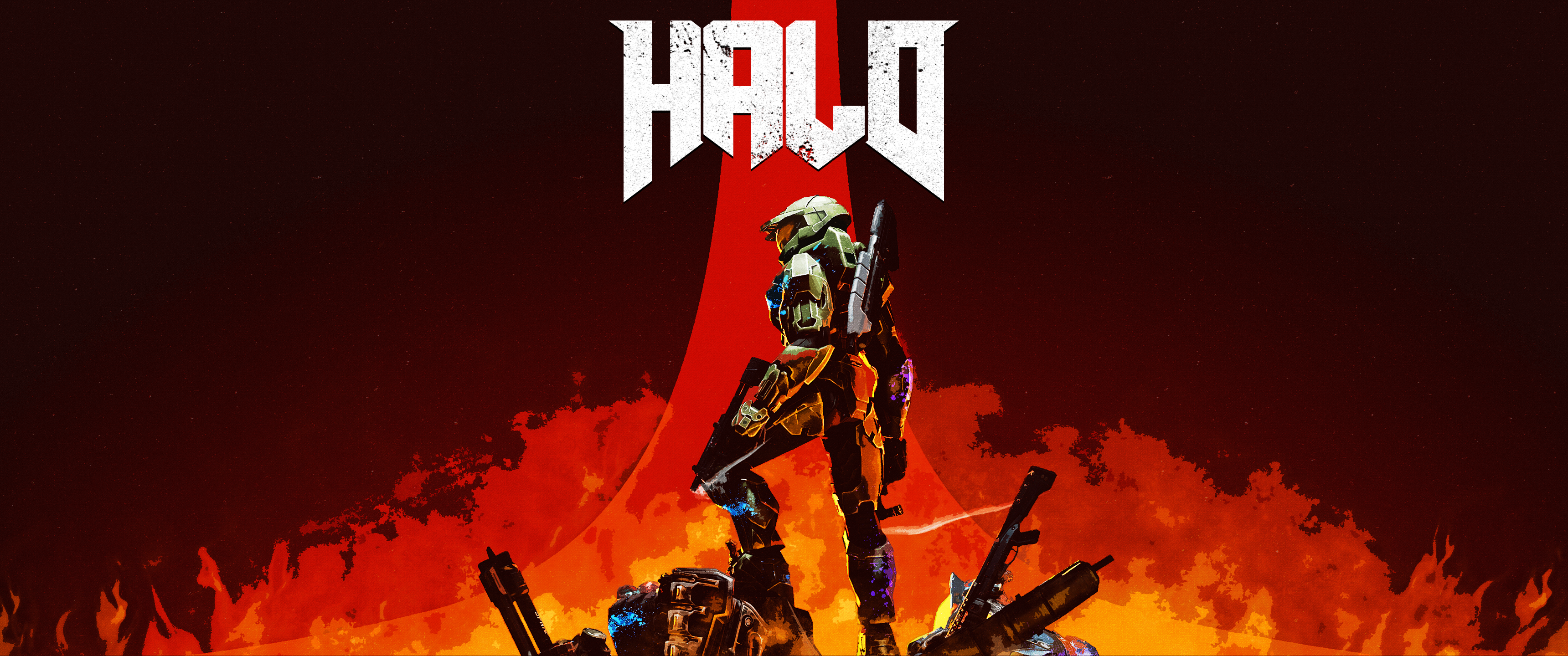 Halo x Doom wallpaper 21/9 3440x1440 by Playbox36 on DeviantArt