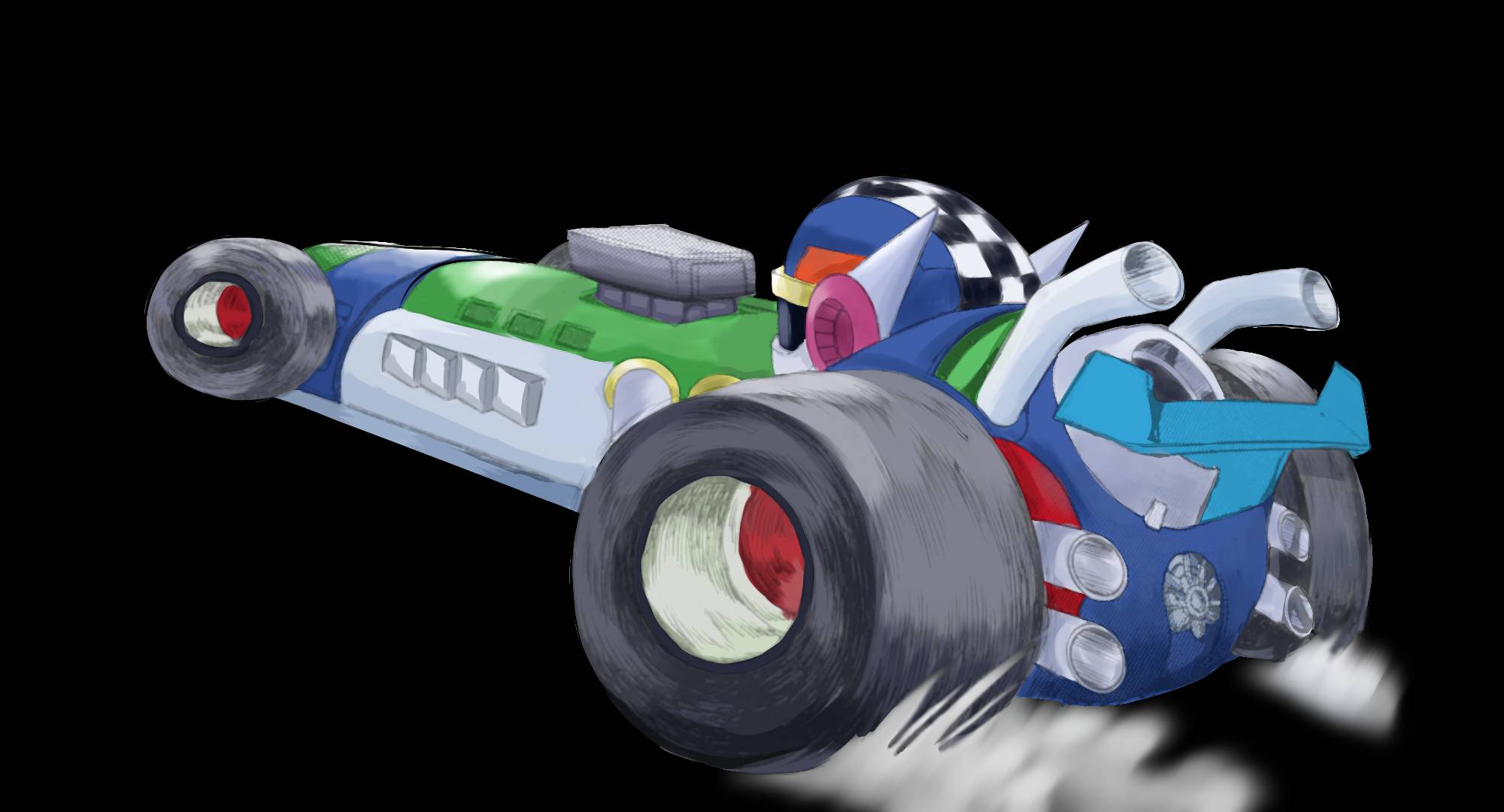 The back of Turbo man's crash drive by kinglolo89 on DeviantArt