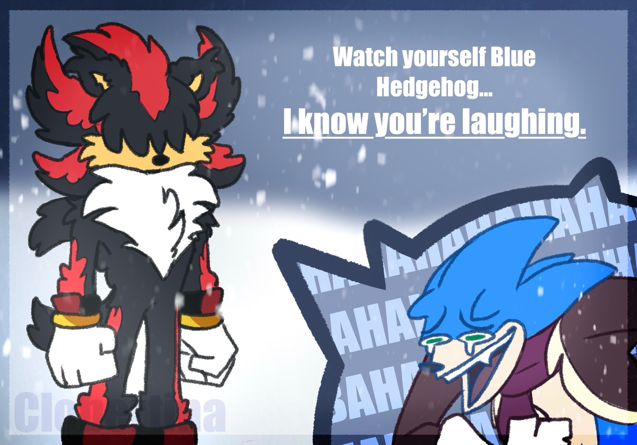 Shadow Embarrassed Shadow but he has an embarrassing winter coat by Clobertina on DeviantArt