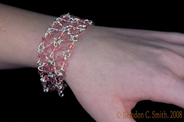 Light pink crystal bracelet