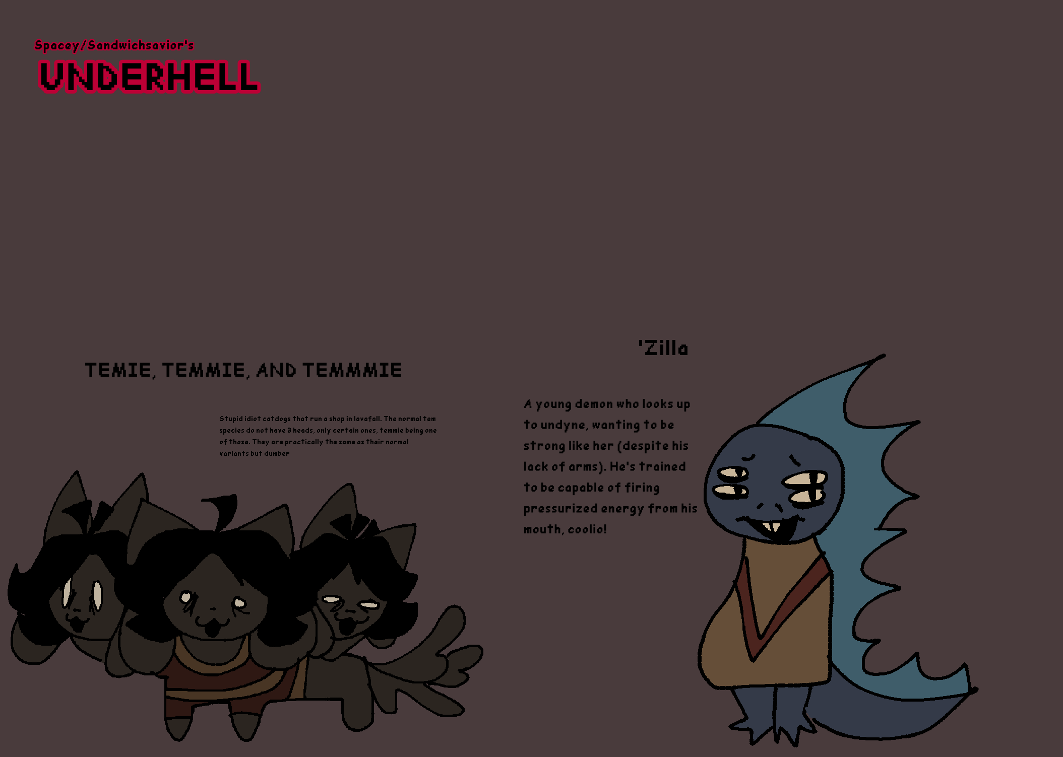 Undrhell UNDERHELL Temmie and Zilla by SandwichSavior on DeviantArt