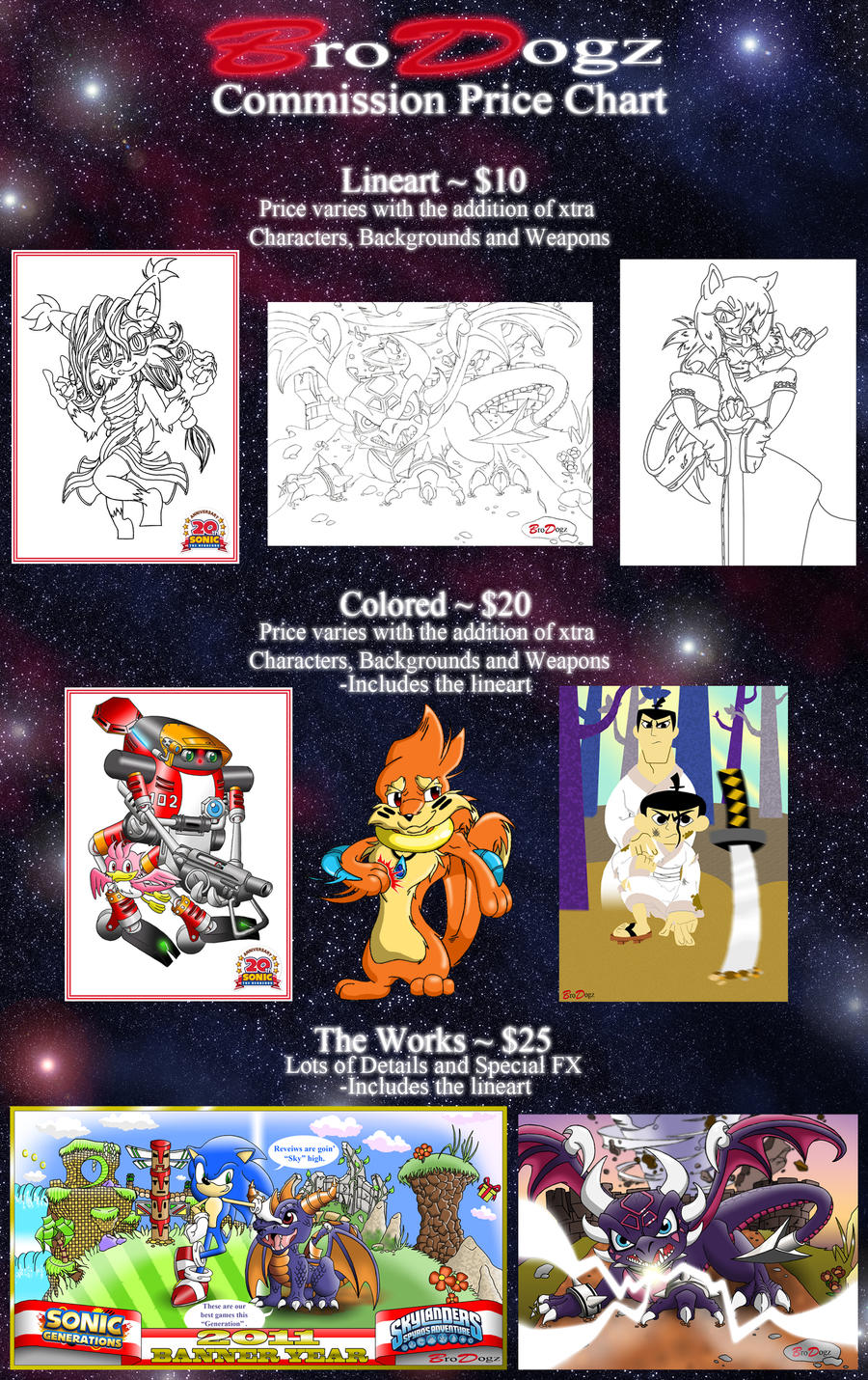 BroDogz Commission Price Chart