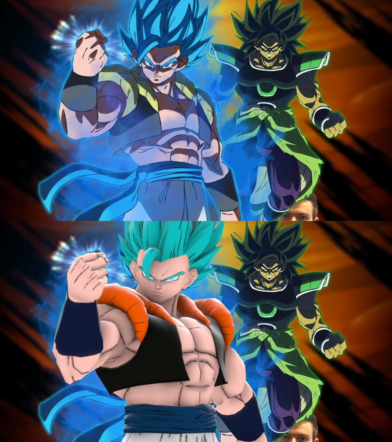 Gogeta Super Saiyan Blue VS Broly by InnsaneStudios on DeviantArt