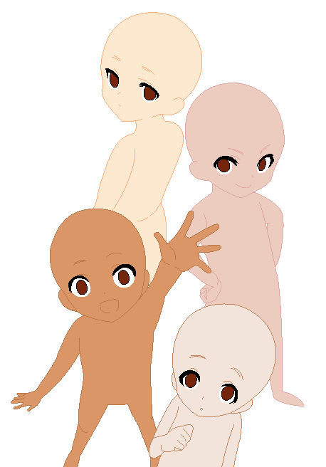 Chibi Anime Base Group Of 3.