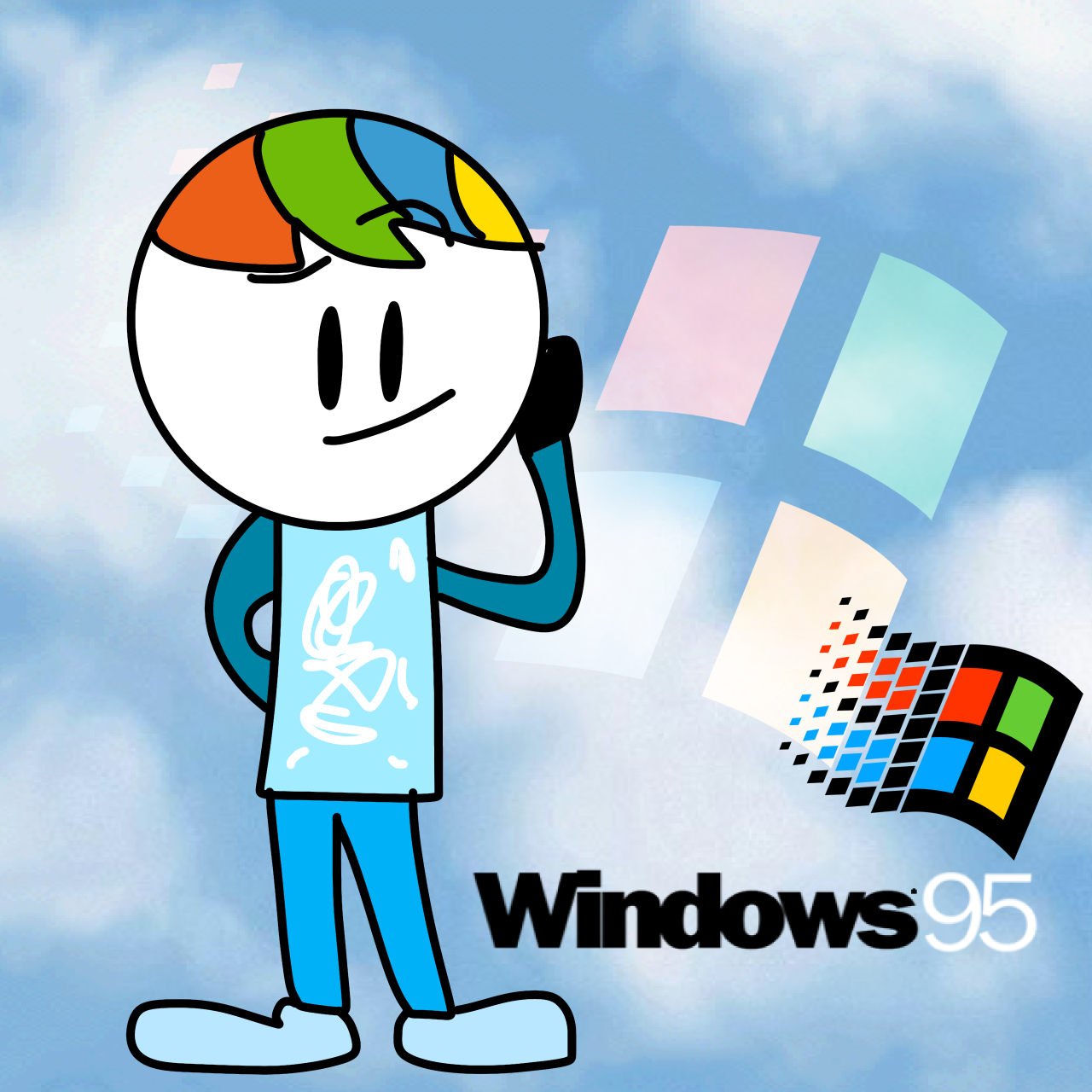 Windows 95 as a human by Mohamadou-WinXP on DeviantArt