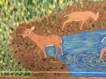 Mural close up: deers