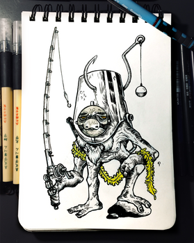 INKTOBER 2019 | #3 - Bait | Sir Barnacly Buckit