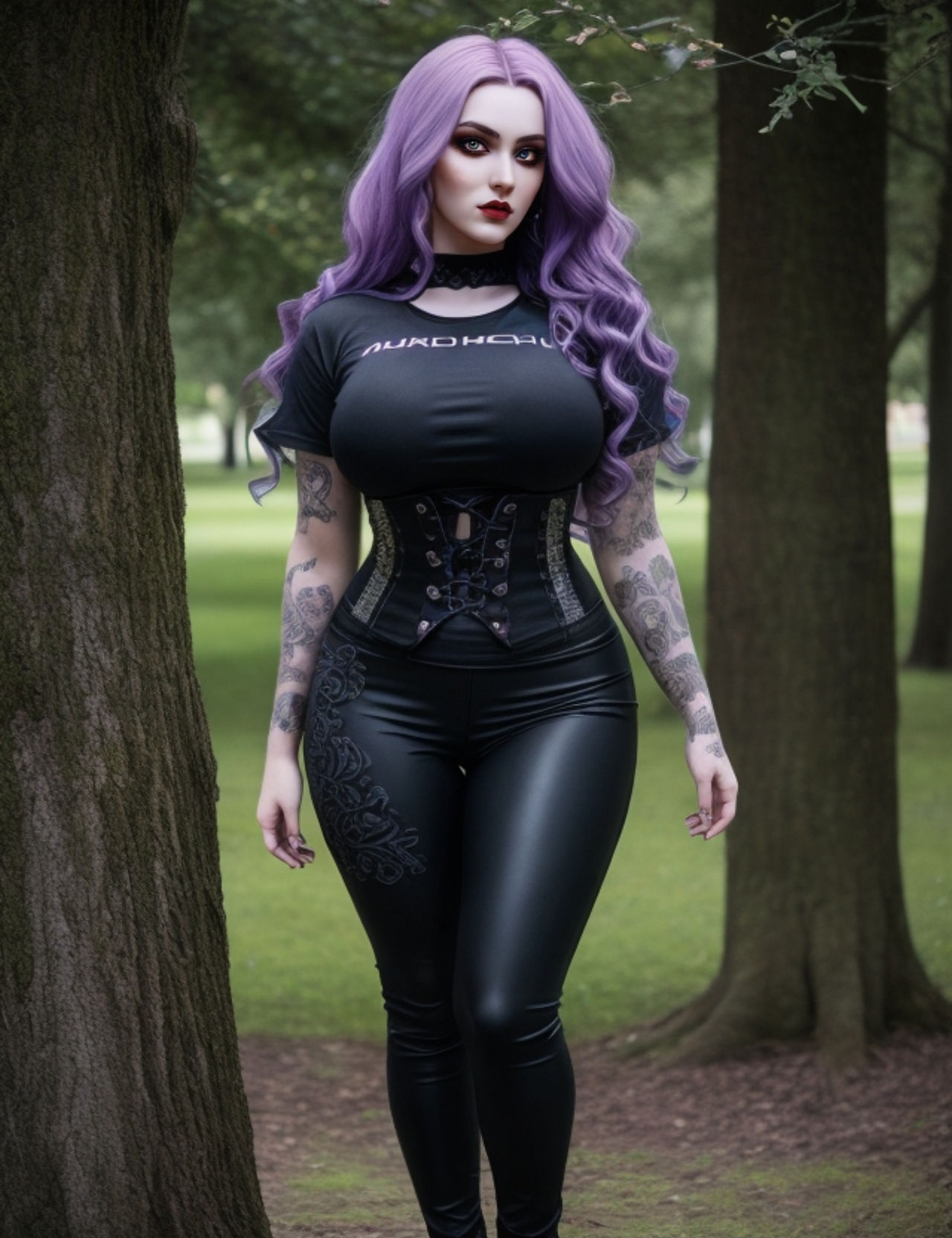 Sexy Gothic Woman In The Forest By Scarlettredhead On DeviantArt sexy-gothic-woman-in-the-forest-by-scarlettredhead-on-deviantart