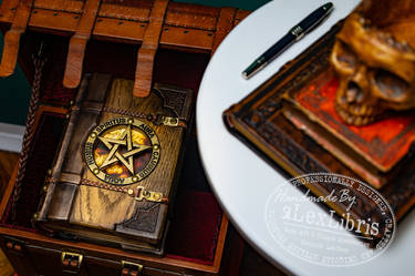 Wooden-leather book with a pentagram