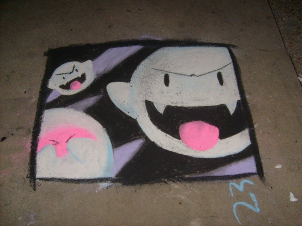 Chalk Boo drawing